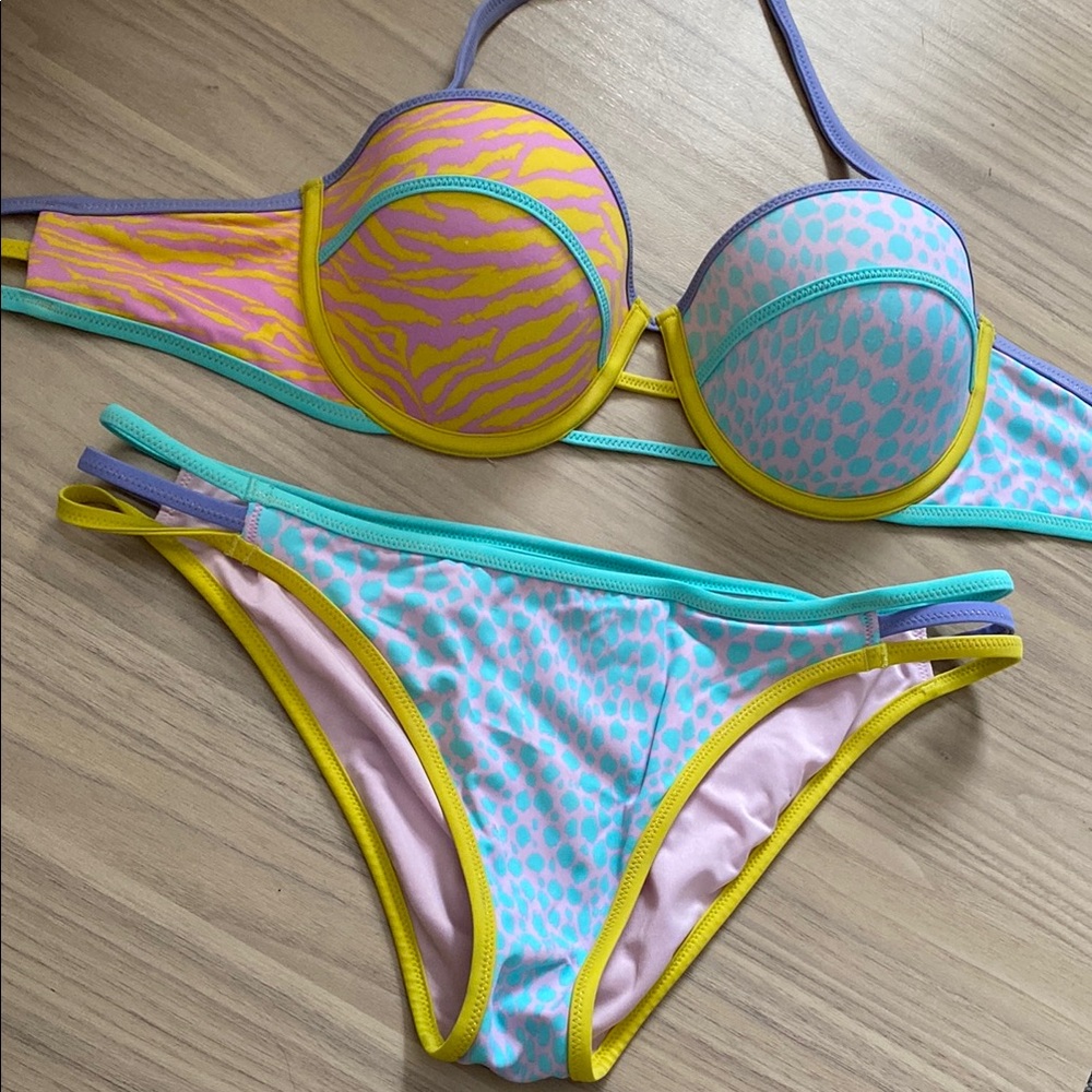 Victoria Secret Colorful Animal Print Bikini Set